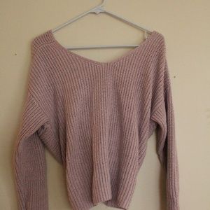 ASTR Lilac Sweater with Cropped-tie Back